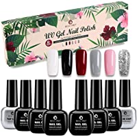 BEAU-PRO Esmaltes Semipermanentes- 6+2 Colores Pintauñas Semipermanente de Uñas en Gel UV-LED con Capa Base y Superior…